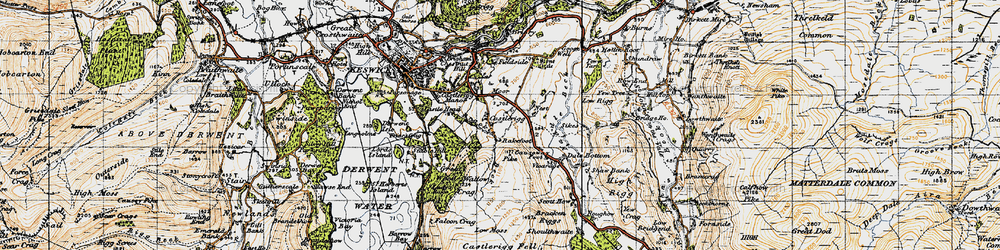 Old map of Brockle Beck in 1947