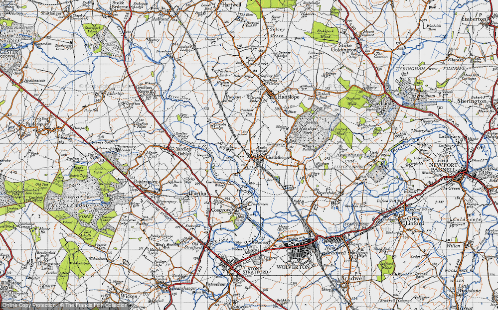 Old Map of Castlethorpe, 1946 in 1946