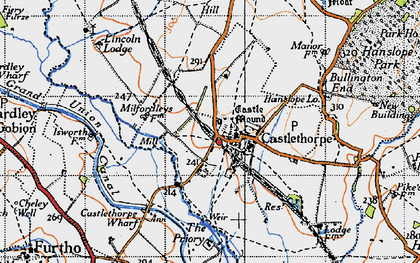 Old map of Castlethorpe in 1946