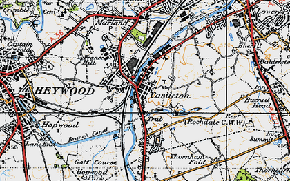 Old map of Castleton in 1947