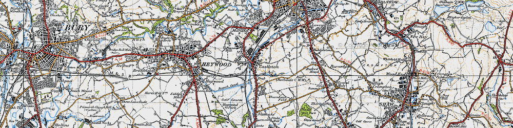 Old map of Castleton in 1947