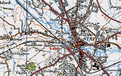 Old map of Castletown in 1946