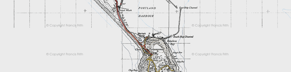 Old map of Balaclava Bay in 1946