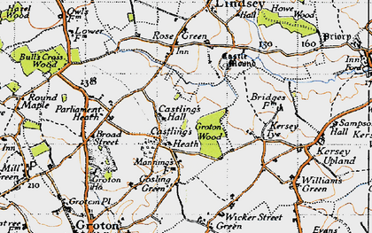 Old map of Castling's Heath in 1946