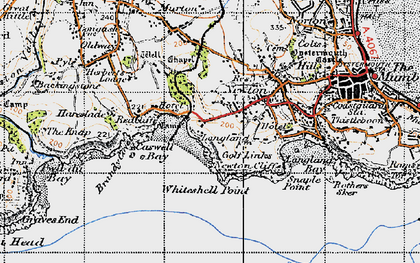 Old map of Caswell in 1947