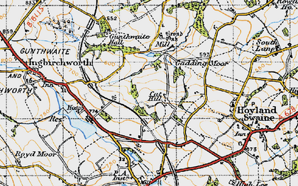 Old map of Cat Hill in 1947