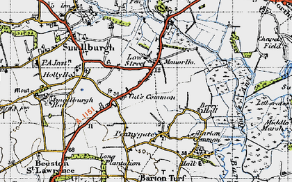 Old map of Cat's Common in 1945