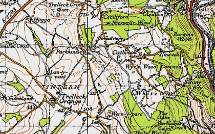 Old map of Catbrook in 1946
