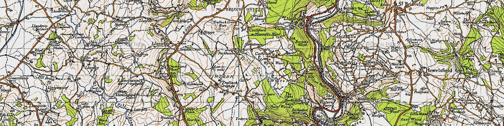 Old map of Catbrook in 1946