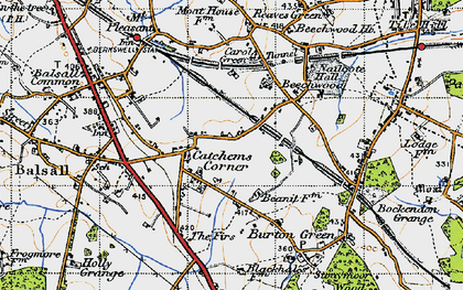Old map of Catchems Corner in 1947