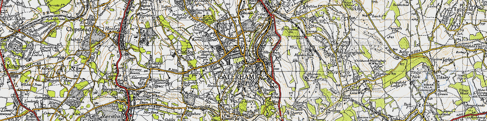 Old map of Caterham in 1946