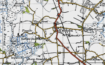 Old map of Catfield in 1945