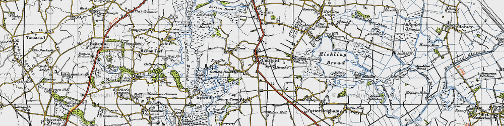 Old map of Catfield in 1945