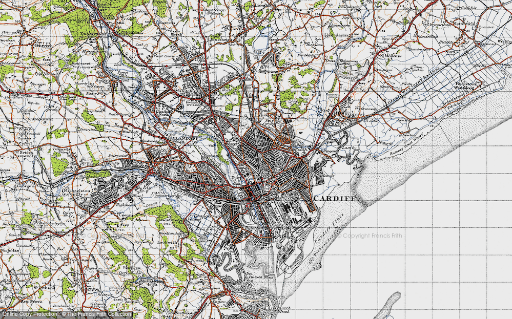 Old Map of Cathays, 1947 in 1947