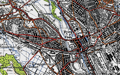 Old map of Cathays Park in 1947