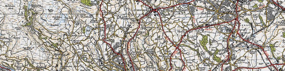 Old map of Catherine Slack in 1947