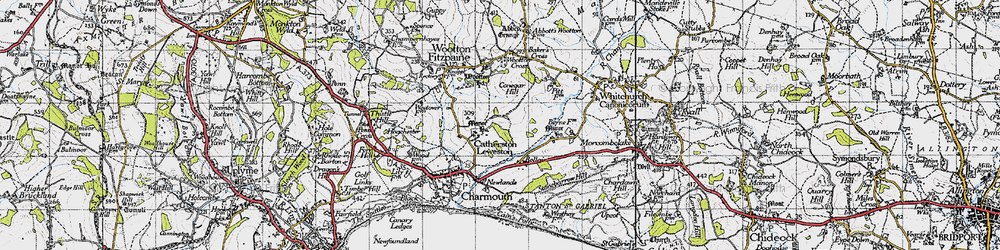 Old map of Wootton Ho in 1945