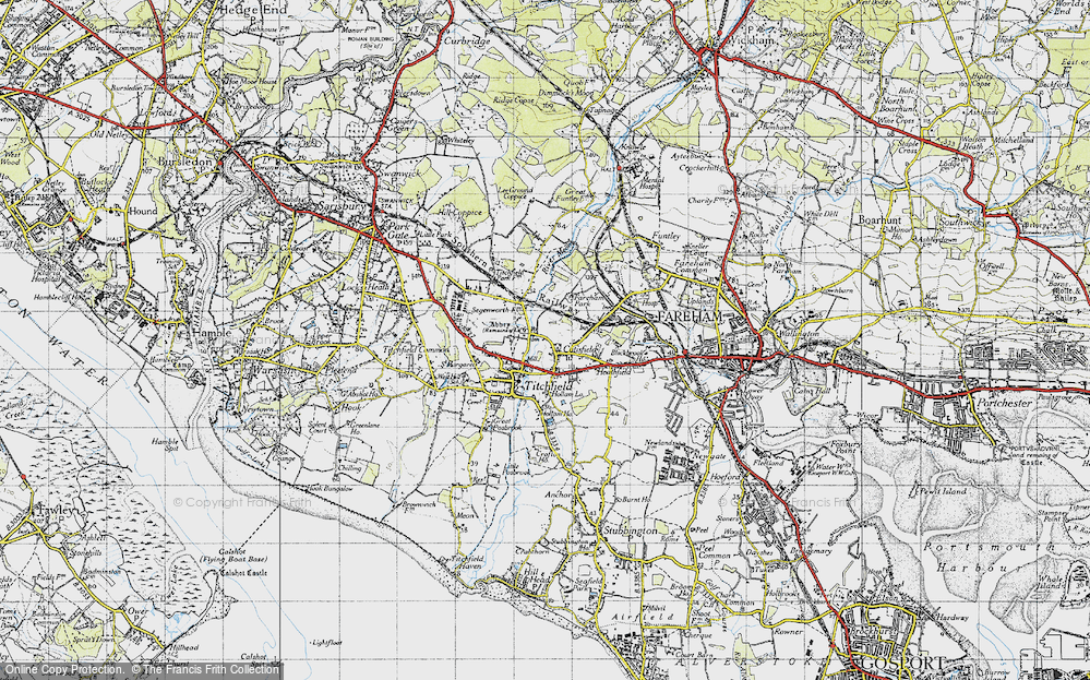 Old Map of Catisfield, 1945 in 1945
