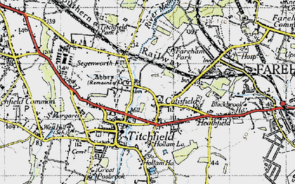 Old map of Catisfield in 1945