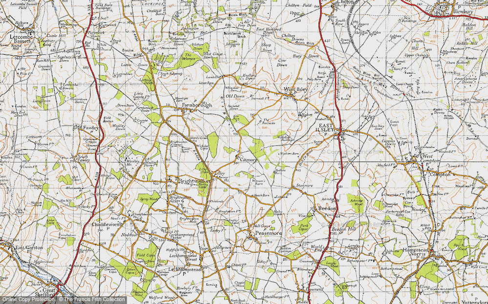 Old Map of Historic Map covering Wilkins Barne in 1947