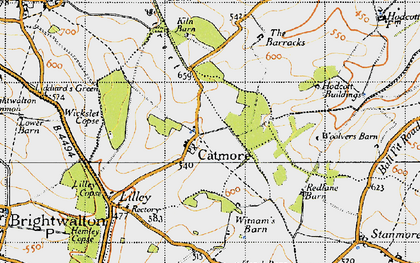 Old map of Woolvers Barn in 1947