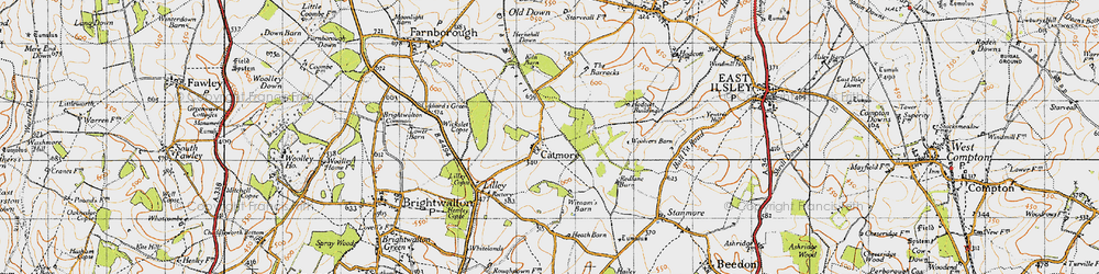 Old map of Wilkins Barne in 1947