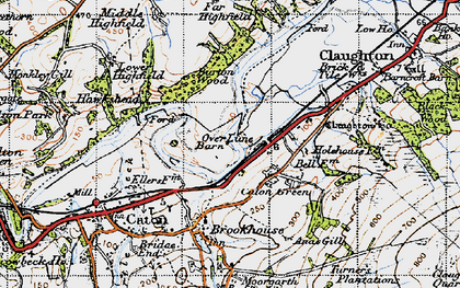 Old map of Burton Wood in 1947