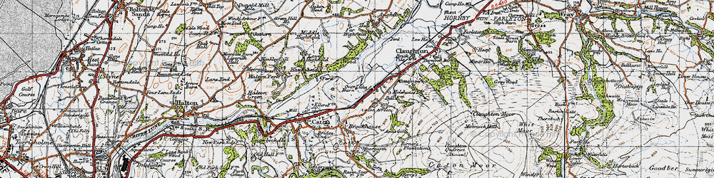 Old map of Burton Wood in 1947