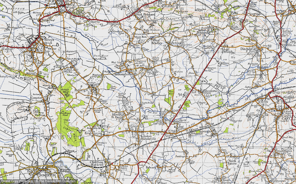 Old Map of Catsham, 1945 in 1945
