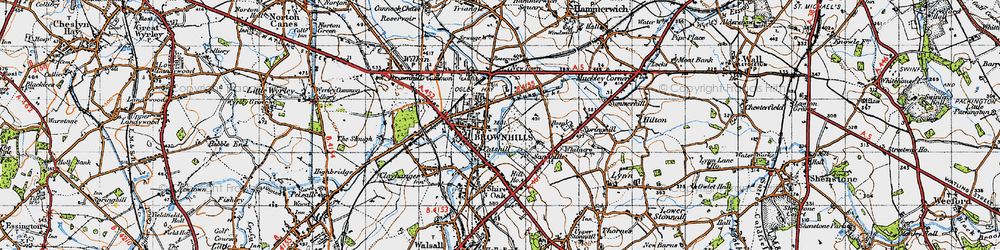 Old map of Catshill in 1946