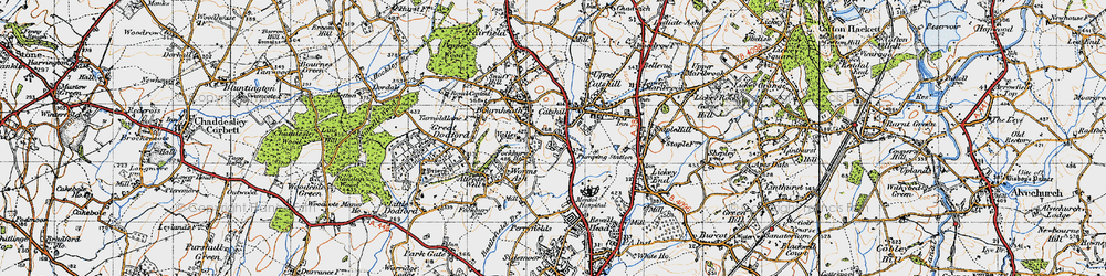 Old map of Catshill in 1947