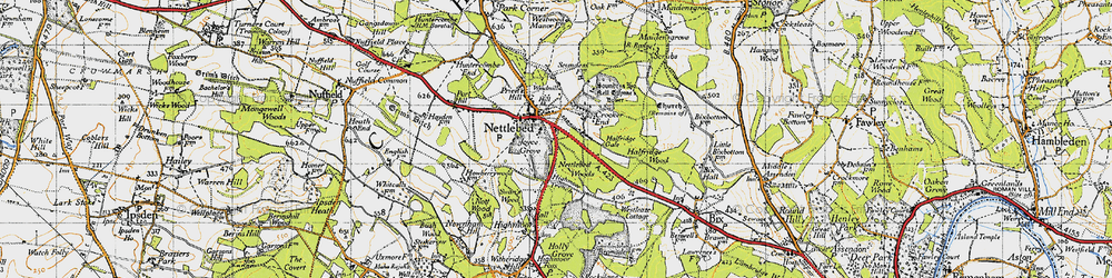 Old map of Catslip in 1947
