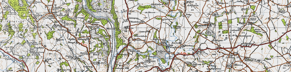 Old map of Catstree in 1946