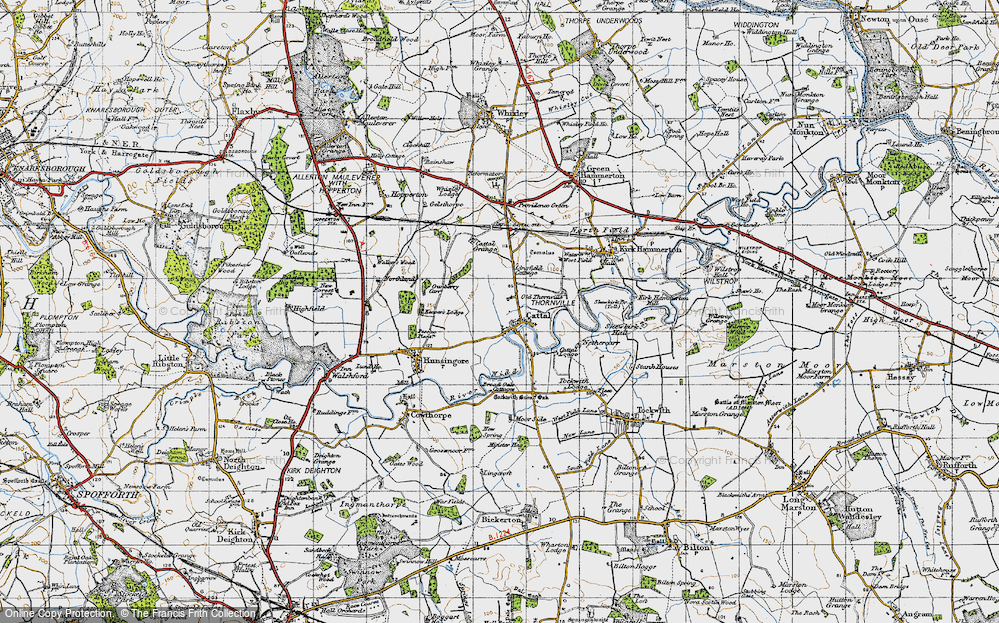 Old Map of Cattal, 1947 in 1947