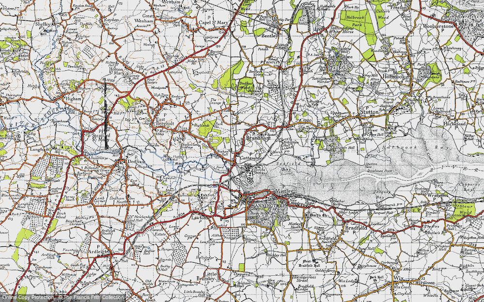 Old Map of Cattawade, 1945 in 1945