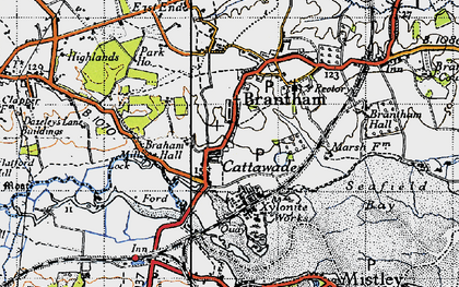 Old map of Cattawade in 1945
