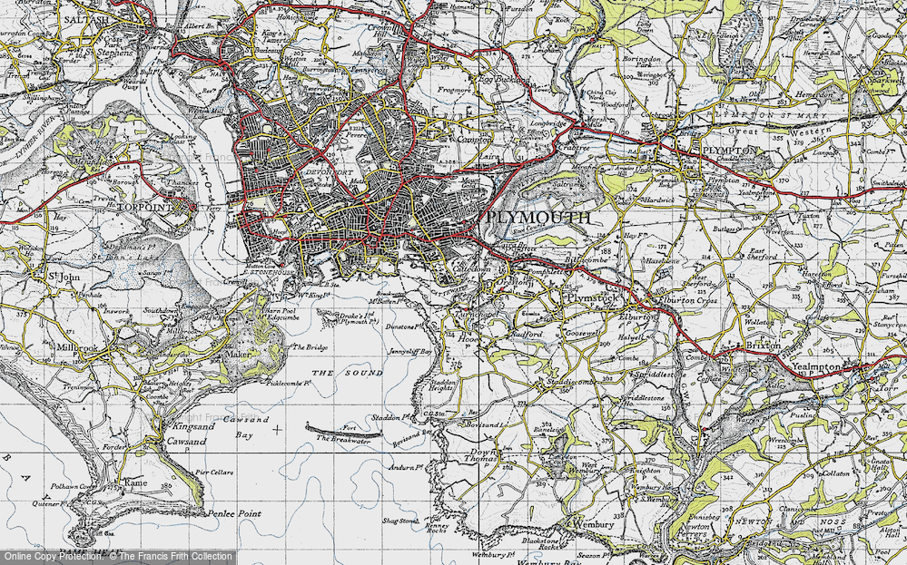 Old Map of Cattedown, 1946 in 1946
