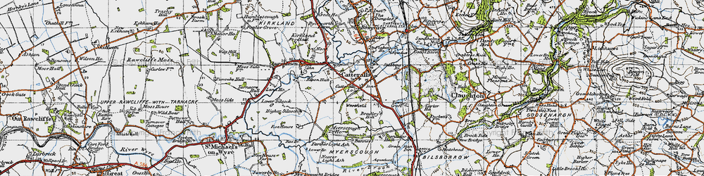 Old map of Catterall in 1947