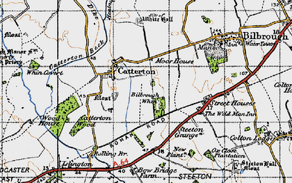 Old map of Catterton in 1947