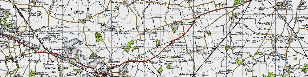 Old map of Bilbrough Whin in 1947