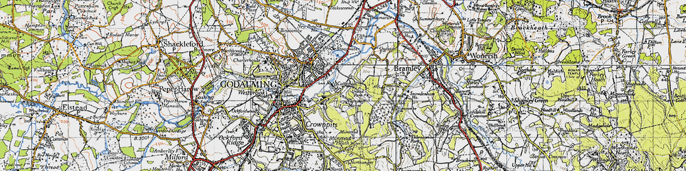 Old map of Catteshall in 1940