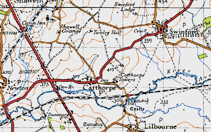 Old map of Catthorpe in 1946