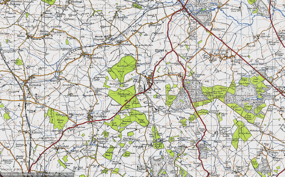 Old Map of Historic Map covering Buttockspire Wood in 1946