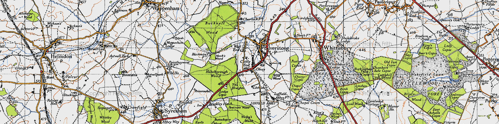 Old map of Wetley's Wood in 1946