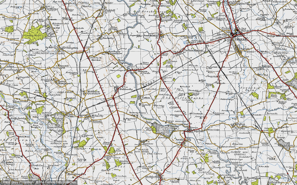 Old Map of Historic Map covering Leys in 1947