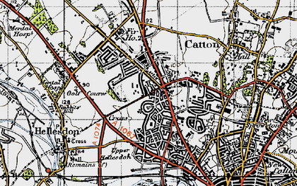 Old map of Catton Grove in 1945