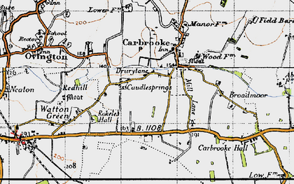 Old map of Caudlesprings in 1946