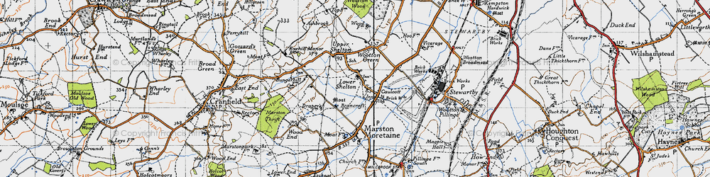 Old map of Caulcott in 1946