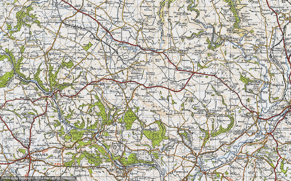 Old Map of Historic Map covering Wardlow in 1946