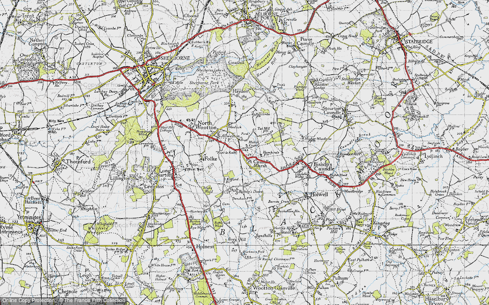 Old Map of Caundle Marsh, 1945 in 1945